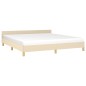 Bettgestell mit Kopfteil Creme 180x200 cm Stoff Bettgestell mit Kopfteil Creme 180x200 cm Stoff