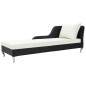 vidaXL Sonnenliege mit Auflage Poly Rattan Schwarz vidaXL Sonnenliege mit Auflage Poly Rattan Schwarz