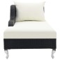 vidaXL Sonnenliege mit Auflage Poly Rattan Schwarz vidaXL Sonnenliege mit Auflage Poly Rattan Schwarz