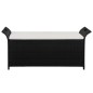 vidaXL Truhenbank mit Polster 138 cm Poly Rattan Schwarz vidaXL Truhenbank mit Polster 138 cm Poly Rattan Schwarz