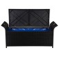 vidaXL Truhenbank mit Polster 138 cm Poly Rattan Schwarz vidaXL Truhenbank mit Polster 138 cm Poly Rattan Schwarz