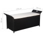 vidaXL Truhenbank mit Polster 138 cm Poly Rattan Schwarz vidaXL Truhenbank mit Polster 138 cm Poly Rattan Schwarz