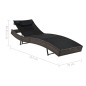 vidaXL Sonnenliege mit Auflage Poly Rattan Braun vidaXL Sonnenliege mit Auflage Poly Rattan Braun