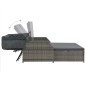 vidaXL 2-Personen-Sonnenliege mit Sonnendach Poly Rattan Grau vidaXL 2-Personen-Sonnenliege mit Sonnendach Poly Rattan Grau