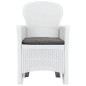 vidaXL Gartenstühle 2 Stk. mit Kissen Weiß Kunststoff Rattan-Optik vidaXL Gartenstühle 2 Stk. mit Kissen Weiß Kunststoff Rattan-Optik