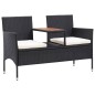 vidaXL 2-Sitzer-Gartenbank mit Teetisch 143 cm Poly Rattan Schwarz vidaXL 2-Sitzer-Gartenbank mit Teetisch 143 cm Poly Rattan Schwarz