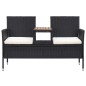 vidaXL 2-Sitzer-Gartenbank mit Teetisch 143 cm Poly Rattan Schwarz vidaXL 2-Sitzer-Gartenbank mit Teetisch 143 cm Poly Rattan Schwarz
