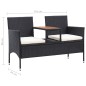vidaXL 2-Sitzer-Gartenbank mit Teetisch 143 cm Poly Rattan Schwarz vidaXL 2-Sitzer-Gartenbank mit Teetisch 143 cm Poly Rattan Schwarz