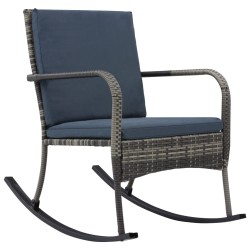 vidaXL Garten-Schaukelstuhl Poly Rattan Anthrazit