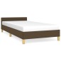 Bettgestell mit Kopfteil Dunkelbraun 90x200 cm Stoff Bettgestell mit Kopfteil Dunkelbraun 90x200 cm Stoff