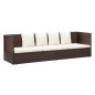 vidaXL Garten-Sofabett mit Kissen Poly Rattan Braun vidaXL Garten-Sofabett mit Kissen Poly Rattan Braun