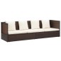 vidaXL Garten-Sofabett mit Kissen Poly Rattan Braun vidaXL Garten-Sofabett mit Kissen Poly Rattan Braun