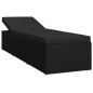 vidaXL Sonnenliege mit Auflage Poly Rattan Schwarz vidaXL Sonnenliege mit Auflage Poly Rattan Schwarz