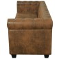 vidaXL Chesterfield-Sofa 3-Sitzer Kunstleder Braun vidaXL Chesterfield-Sofa 3-Sitzer Kunstleder Braun