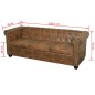 vidaXL Chesterfield-Sofa 3-Sitzer Kunstleder Braun vidaXL Chesterfield-Sofa 3-Sitzer Kunstleder Braun