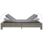 vidaXL 2-Personen-Sonnenliege mit Auflage Grau Poly Rattan vidaXL 2-Personen-Sonnenliege mit Auflage Grau Poly Rattan