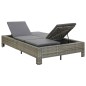 vidaXL 2-Personen-Sonnenliege mit Auflage Grau Poly Rattan vidaXL 2-Personen-Sonnenliege mit Auflage Grau Poly Rattan