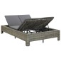 vidaXL 2-Personen-Sonnenliege mit Auflage Grau Poly Rattan vidaXL 2-Personen-Sonnenliege mit Auflage Grau Poly Rattan