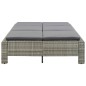 vidaXL 2-Personen-Sonnenliege mit Auflage Grau Poly Rattan vidaXL 2-Personen-Sonnenliege mit Auflage Grau Poly Rattan