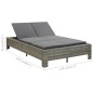 vidaXL 2-Personen-Sonnenliege mit Auflage Grau Poly Rattan vidaXL 2-Personen-Sonnenliege mit Auflage Grau Poly Rattan