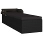 vidaXL Sonnenliege mit Sonnenschutz und Auflage Poly Rattan Schwarz vidaXL Sonnenliege mit Sonnenschutz und Auflage Poly Rattan Schwarz