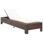 vidaXL Sonnenliege mit Auflage Braun Poly Rattan vidaXL Sonnenliege mit Auflage Braun Poly Rattan