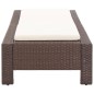 vidaXL Sonnenliege mit Auflage Braun Poly Rattan vidaXL Sonnenliege mit Auflage Braun Poly Rattan