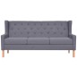 vidaXL 3-Sitzer Sofa Stoff Grau vidaXL 3-Sitzer Sofa Stoff Grau