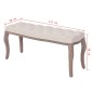 vidaXL Bank Leinen Massivholz 110 x 38 x 48 cm Cremeweiß vidaXL Bank Leinen Massivholz 110 x 38 x 48 cm Cremeweiß