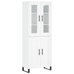 Highboard Hochglanz-Weiß 69,5x34x180 cm Holzwerkstoff