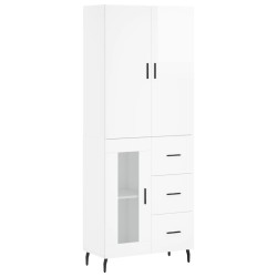 vidaXL Highboard Hochglanz-Weiß 69,5x34x180 cm Holzwerkstoff