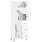 vidaXL Highboard Hochglanz-Weiß 69,5x34x180 cm Holzwerkstoff vidaXL Highboard Hochglanz-Weiß 69,5x34x180 cm Holzwerkstoff