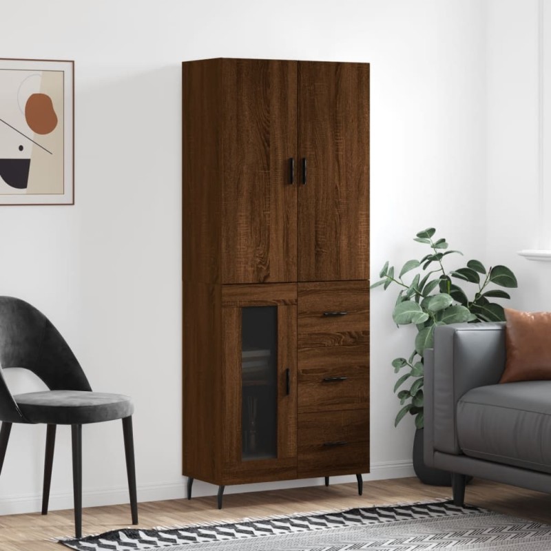 vidaXL Highboard Braun Eichen-Optik 69,5x34x180 cm Holzwerkstoff vidaXL Highboard Braun Eichen-Optik 69,5x34x180 cm Holzwerkstoff