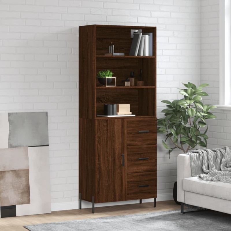 vidaXL Highboard Braun Eichen-Optik 69,5x34x180 cm Holzwerkstoff vidaXL Highboard Braun Eichen-Optik 69,5x34x180 cm Holzwerkstoff