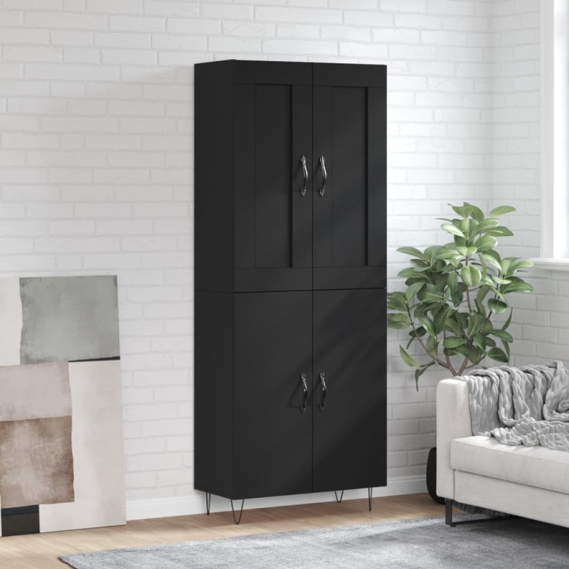 vidaXL Highboard Schwarz 69,5x34x180 cm Holzwerkstoff vidaXL Highboard Schwarz 69,5x34x180 cm Holzwerkstoff
