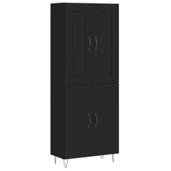 vidaXL Highboard Schwarz 69,5x34x180 cm Holzwerkstoff