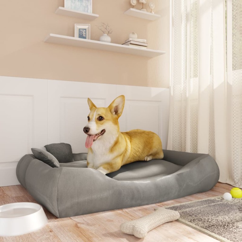 vidaXL Hundebett mit Kissen Grau 89x75x19 cm Oxford-Gewebe vidaXL Hundebett mit Kissen Grau 89x75x19 cm Oxford-Gewebe