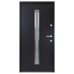 vidaXL Haustür Anthrazit 100x200 cm Aluminium