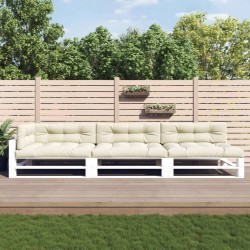 vidaXL Palettenkissen 7-tlg. Creme Stoff