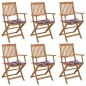 vidaXL Klappbare Gartenstühle 6 Stk. mit Kissen Massivholz Akazie vidaXL Klappbare Gartenstühle 6 Stk. mit Kissen Massivholz Akazie