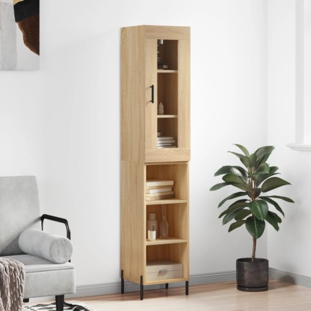 vidaXL Highboard Sonoma-Eiche 34,5x34x180 cm Holzwerkstoff