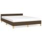Bettgestell mit Kopfteil Dunkelbraun 140x190 cm Stoff Bettgestell mit Kopfteil Dunkelbraun 140x190 cm Stoff