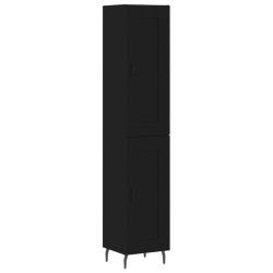 vidaXL Highboard Schwarz 34,5x34x180 cm Holzwerkstoff