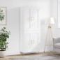 vidaXL Highboard Hochglanz-Weiß 69,5x34x180 cm Holzwerkstoff vidaXL Highboard Hochglanz-Weiß 69,5x34x180 cm Holzwerkstoff