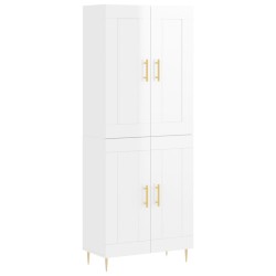 vidaXL Highboard Hochglanz-Weiß 69,5x34x180 cm Holzwerkstoff