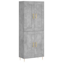 vidaXL Highboard Betongrau 69,5x34x180 cm Holzwerkstoff