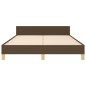 Bettgestell mit Kopfteil Dunkelbraun 140x190 cm Stoff Bettgestell mit Kopfteil Dunkelbraun 140x190 cm Stoff
