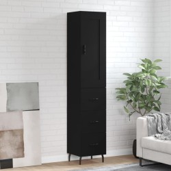vidaXL Highboard Schwarz 34,5x34x180 cm Holzwerkstoff