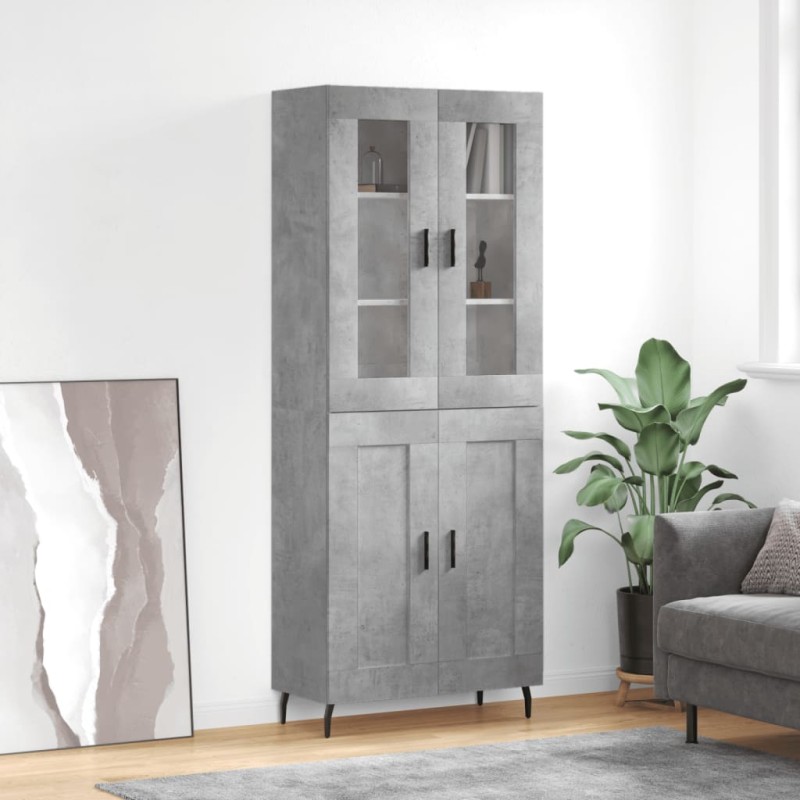 vidaXL Highboard Betongrau 69,5x34x180 cm Holzwerkstoff vidaXL Highboard Betongrau 69,5x34x180 cm Holzwerkstoff