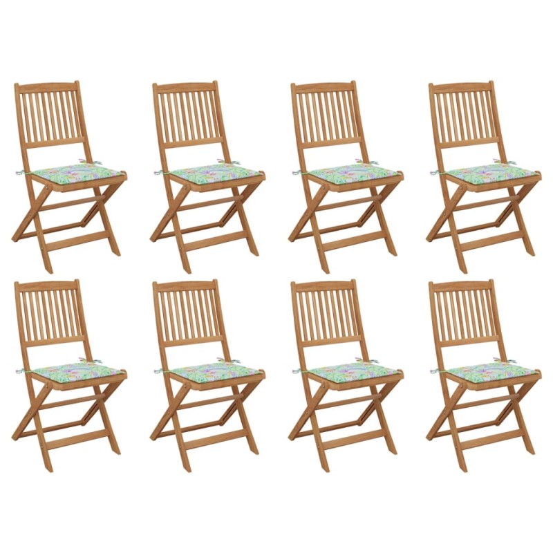 vidaXL Klappbare Gartenstühle mit Kissen 8 Stk. Massivholz Akazie vidaXL Klappbare Gartenstühle mit Kissen 8 Stk. Massivholz Akazie